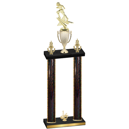 Double Black Glacier First Place Football Trophy