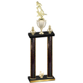 Double Black Glacier Third Place Football Trophy