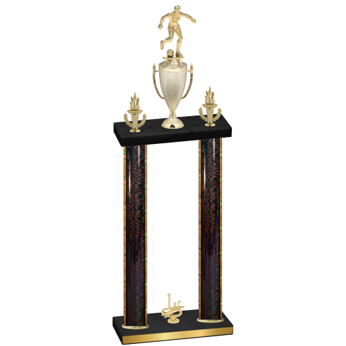 Double Black Glacier First Place Soccer Trophy