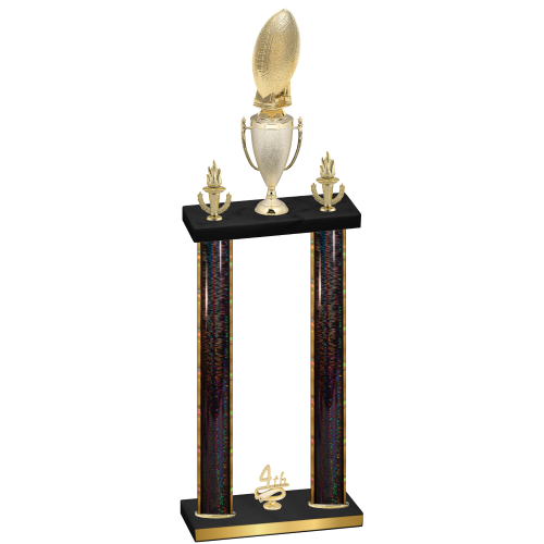 Double Black Glacier Fourth Place Football Trophy