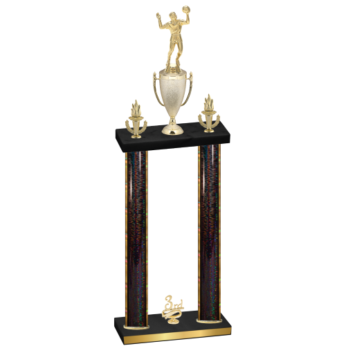 Double Black Glacier Third Place Volleyball Trophy