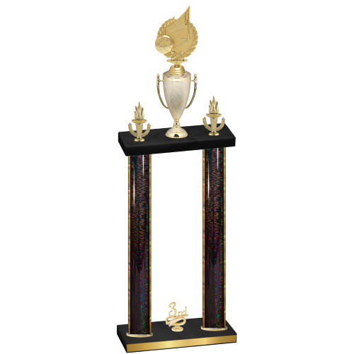 Double Black Glacier Third Place Volleyball Trophy