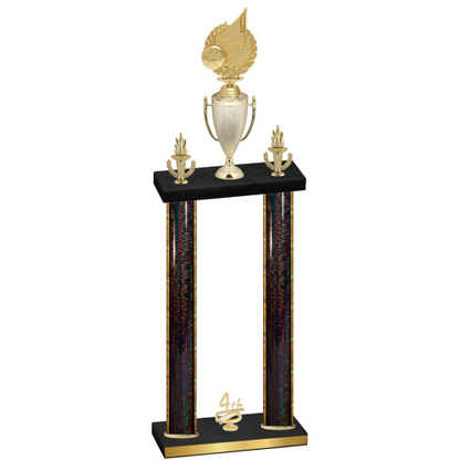 Double Black Glacier Fourth Place Volleyball Trophy