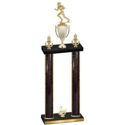 Double Black Glacier Second Place Football Trophy
