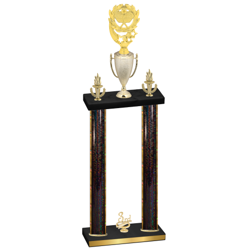 Double Black Glacier Third Place Pickleball Trophy