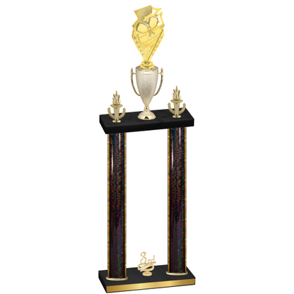 Double Black Glacier Third Place Pickleball Trophy
