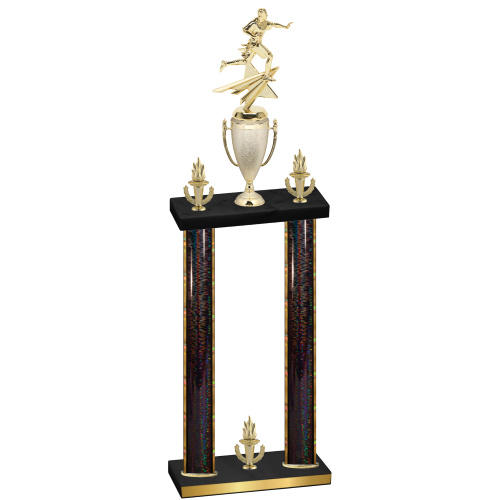 Double Black Glacier Victory Flag Football Trophy