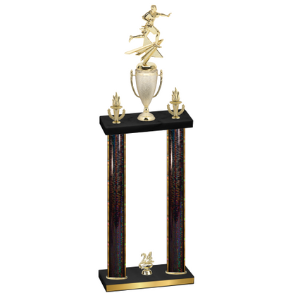 Double Black Glacier Year Flag Football Trophy
