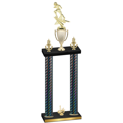 Double Black Carbon Fiber First Place Football Trophy
