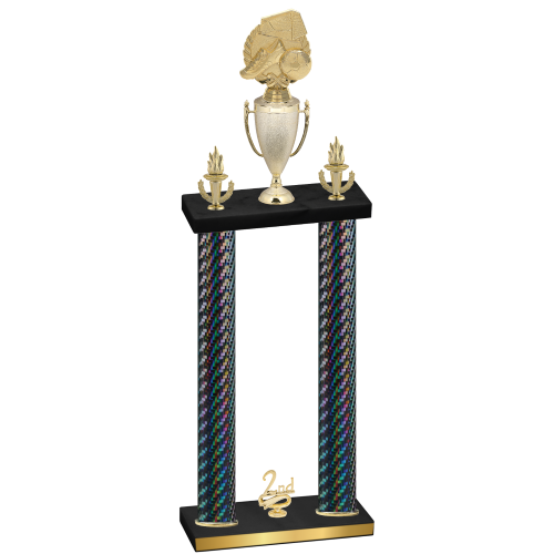 Double Black Carbon Fiber Second Place Soccer Trophy