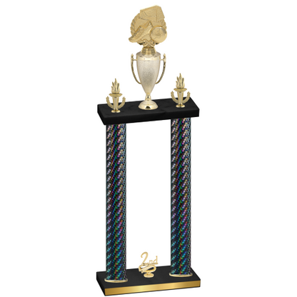 Double Black Carbon Fiber Second Place Soccer Trophy