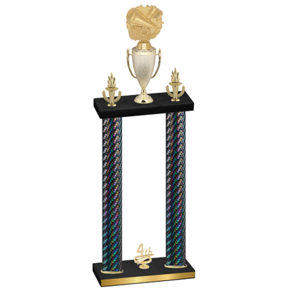 Double Black Carbon Fiber Fourth Place Cheerleading Trophy