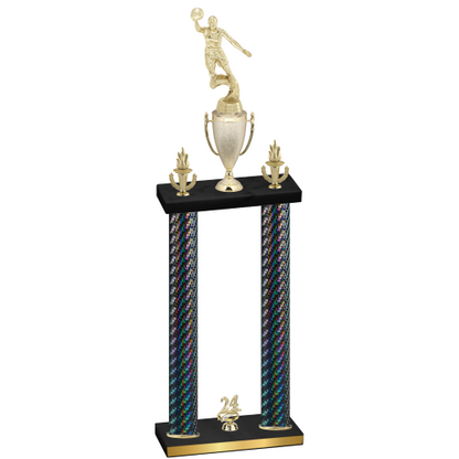 Double Black Carbon Fiber Year Basketball Trophy