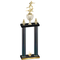 Double Black Carbon Fiber First Place Flag Football Trophy