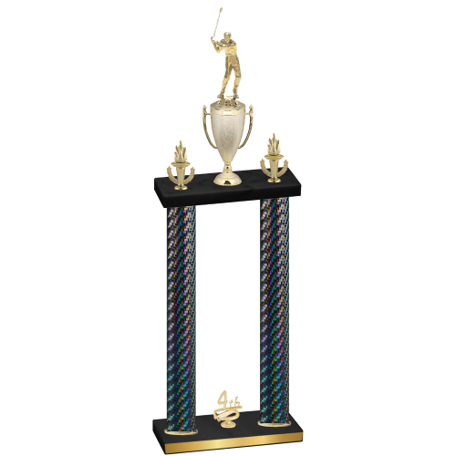 Double Black Carbon Fiber Fourth Place Golf Trophy
