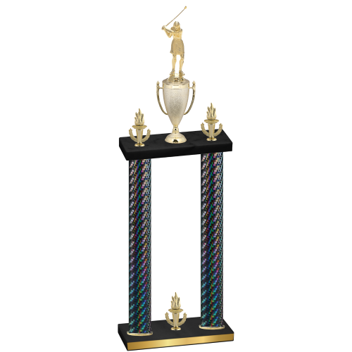 Double Black Carbon Fiber Victory Golf Trophy