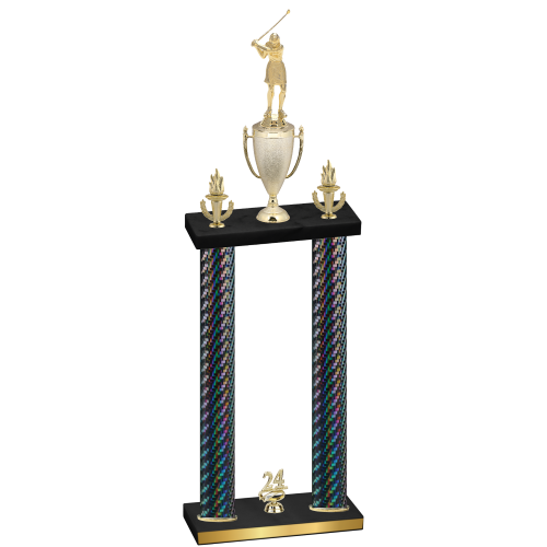 Double Black Carbon Fiber Year Golf Trophy
