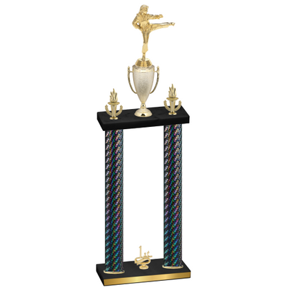 Double Black Carbon Fiber First Place Karate Trophy