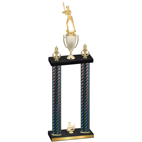 Double Black Carbon Fiber Third Place Softball Trophy
