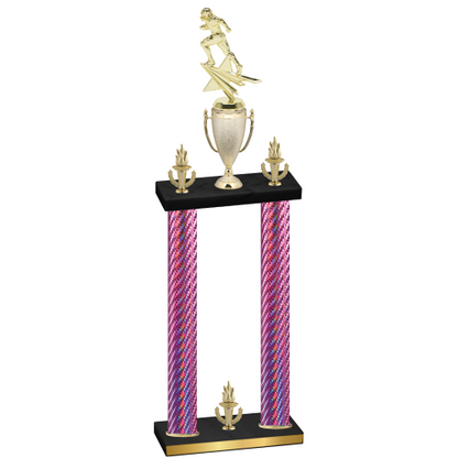 Double Pink Carbon Fiber Victory Football Trophy