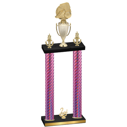 Double Pink Carbon Fiber Second Place Soccer Trophy
