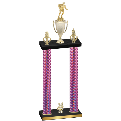 Double Pink Carbon Fiber Year Rugby Trophy