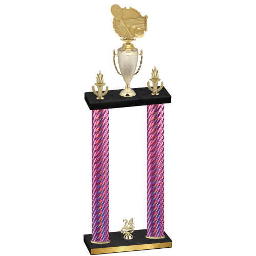 Double Pink Carbon Fiber Year Tennis Trophy