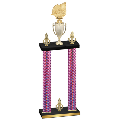 Double Pink Carbon Fiber Victory Swimming Trophy