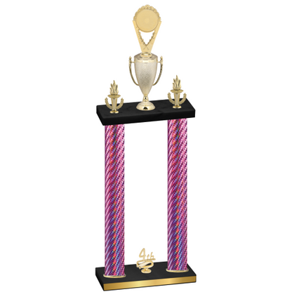 Double Pink Carbon Fiber Fourth Place Insert Trophy