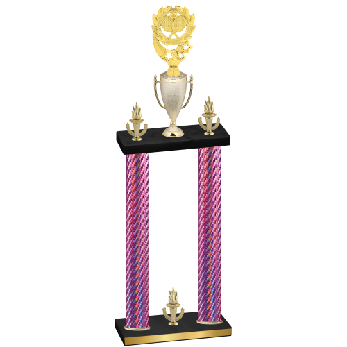 Double Pink Carbon Fiber Victory Pickleball Trophy