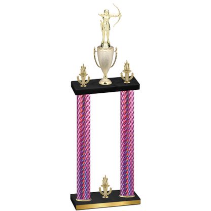 Double Pink Carbon Fiber Victory Archery Trophy