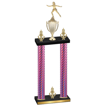 Double Pink Carbon Fiber Victory Skater Trophy