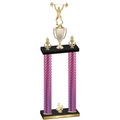 Double Pink Carbon Fiber Fourth Place Weights Trophy