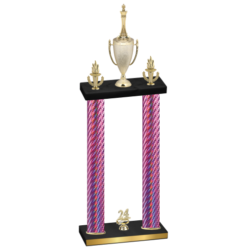 Double Pink Carbon Fiber Year Chess Trophy