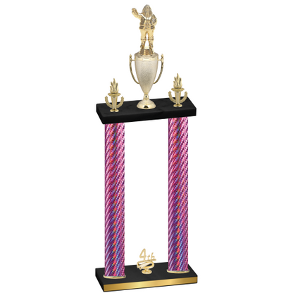Double Pink Carbon Fiber Fourth Place Holiday Trophy