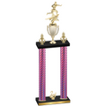 Double Pink Carbon Fiber Second Place Flag Football Trophy