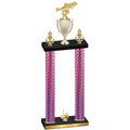 Double Pink Carbon Fiber First Place Fishing Trophy