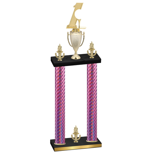 Double Pink Carbon Fiber Victory Golf Trophy