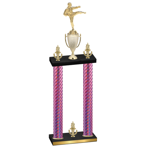 Double Pink Carbon Fiber Victory Karate Trophy