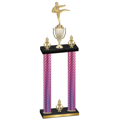 Double Pink Carbon Fiber Victory Karate Trophy