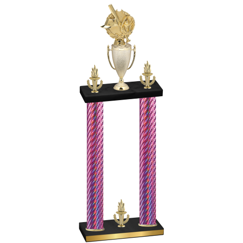 Double Pink Carbon Fiber Victory Baseball Trophy