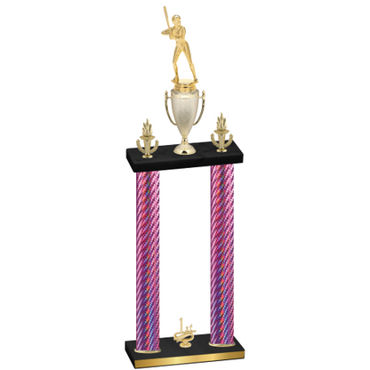 Double Pink Carbon Fiber First Place Softball Trophy