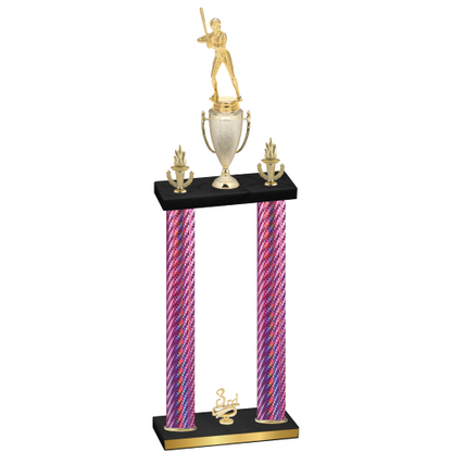Double Pink Carbon Fiber Third Place Softball Trophy