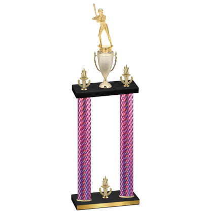 Double Pink Carbon Fiber Victory Softball Trophy