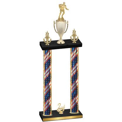 Double Flag USA Second Place Rugby Trophy