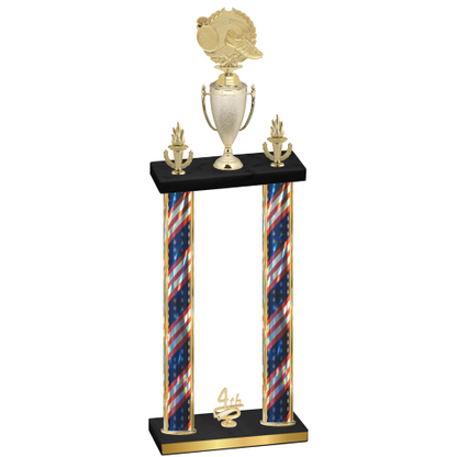 Double Flag USA Fourth Place Running Trophy