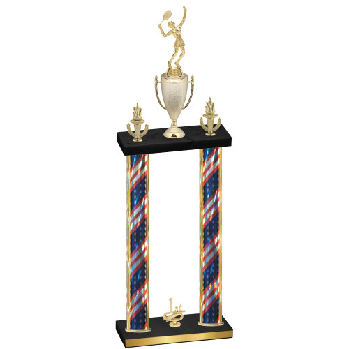 Double Flag USA First Place Tennis Trophy