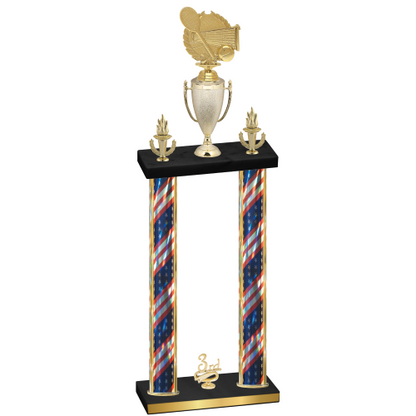 Double Flag USA Third Place Tennis Trophy