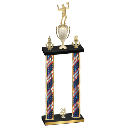 Double Flag USA Year Volleyball Trophy