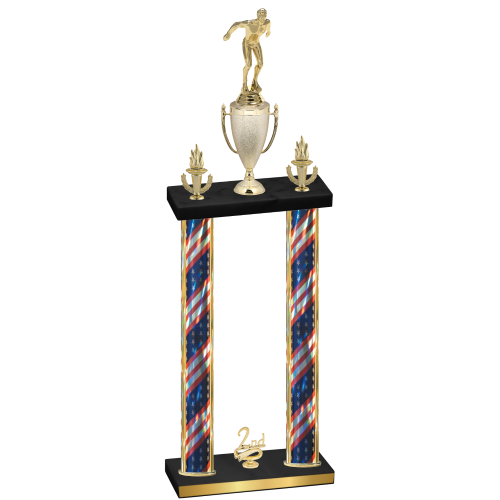 Double Flag USA Second Place Swimming Trophy